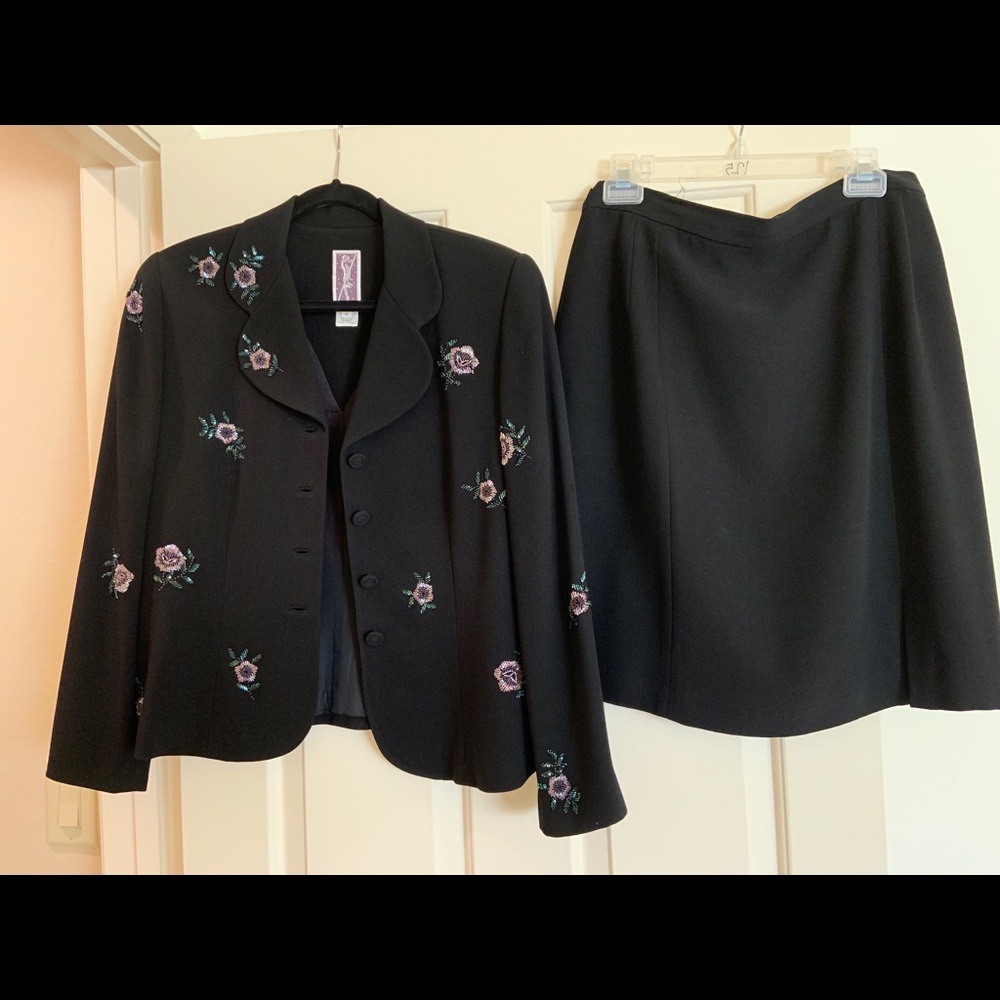 Two Piece Designer Beaded Suit